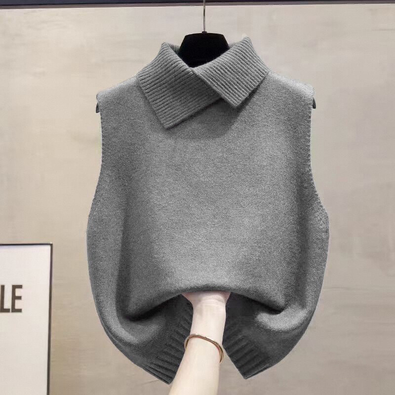 Winter Clothing Wholesale - 韓国の無地秋冬ラペルノースリーブ多用途カジュアルニットベスト（女性用）