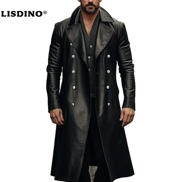 Winter Clothing Clearance Sale - レザージャケット男性冬フリースオートバイフェイクレザージャケット取り外し可能な毛皮の襟ウインドブレーカー Ropa De Hombre スリムコート