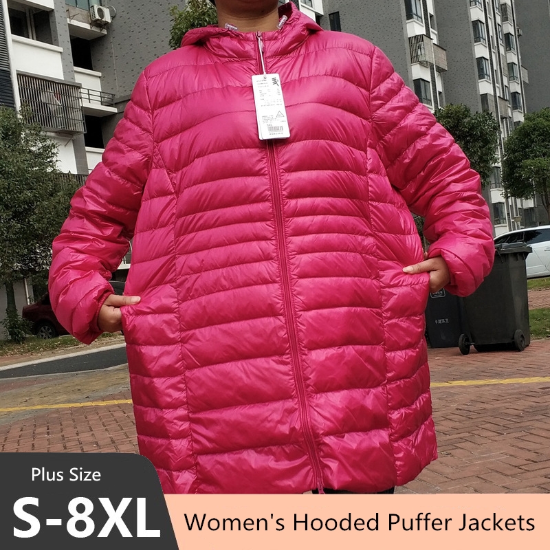 Winter Clothing Clearance Sale - プラスサイズ 5XL 6XL 7XL 女性のフード付きパファージャケット 2023