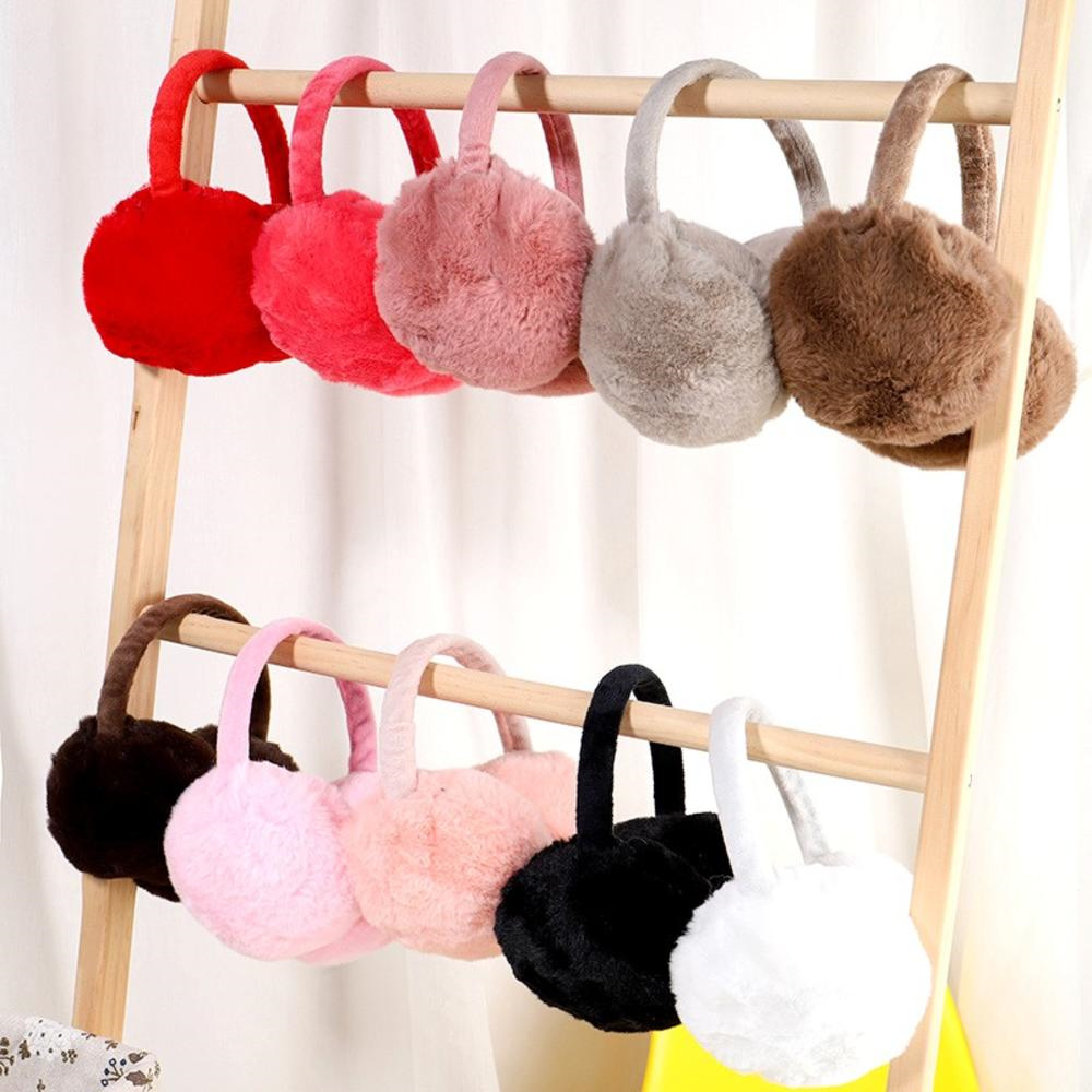 Ear Muff Foldable - 男性と女性のためのふわふわのフェイクファーイヤーマフ、折りたたみ式ヘッドフォン、ソフトカシミヤイヤーラップ、女の子と子供のための暖かいイヤーマフ、ファジーなイヤーマフ、冬