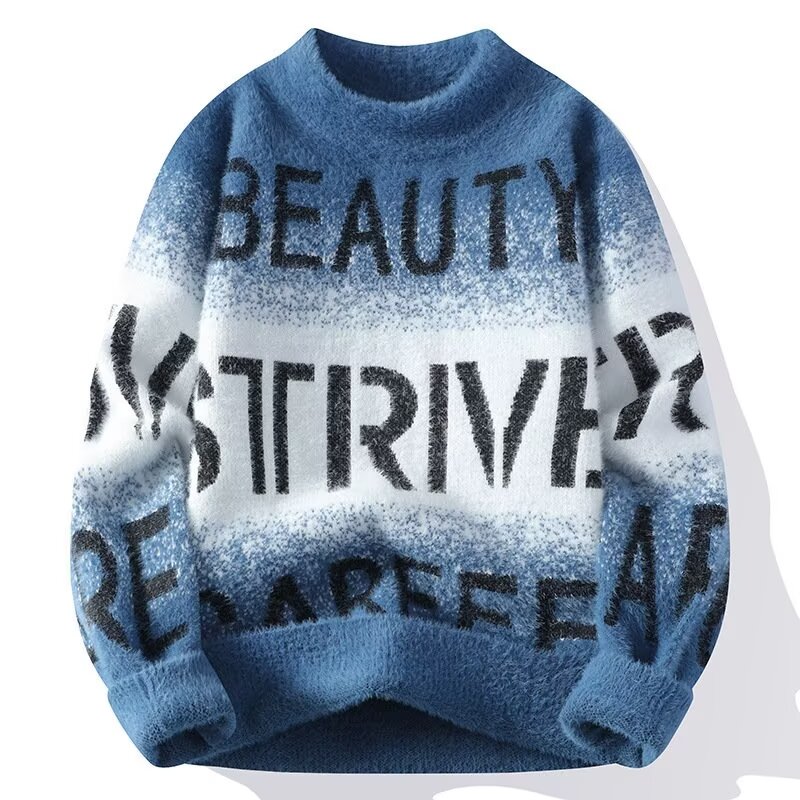 Winter Clothing Men Style - 男性用ラウンドネックセーター,スリムフィット,日本のセーター,ストリートウェア,高品質,ファッション,秋冬