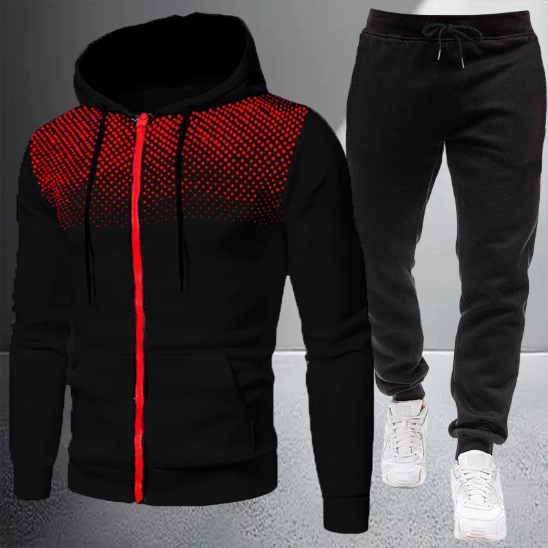 Winter Clothing Gear - 秋冬ハイエンドメンズジャケットトラックスーツカジュアルジッパーフード付きスウェットシャツコートスポーツジョギングウェアアウトドアストリートウェア