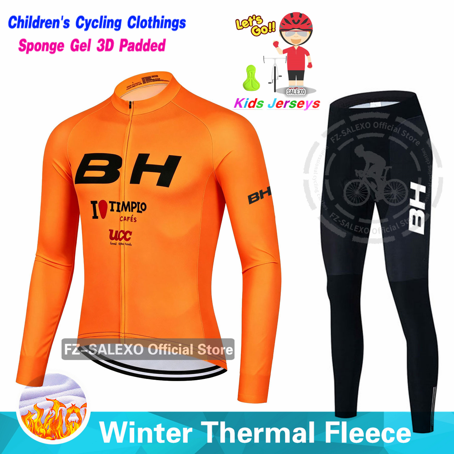 Winter Clothing Kids Sale - BH ウィンターキッズサイクリングジャージセット 子供用サーマルフリース レーシングバイクウェア マウンテンバイクウェア 男の子