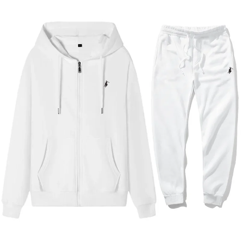 Winter Clothing Men Style - 2026年メンズクラシックフーディスポーツパンツセット秋冬暖かいカジュアルフィットネストラックジャケット保温ジョギングスポーツウェア衣装服