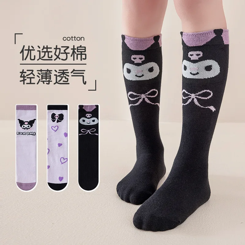 Winter Clothing Girls - 新しい可愛いアニメ柄ロングソックス、かわいい子供用カーフソックス、漫画柄コットンガールズボウ、秋冬用ホームウォームソックス、女の子へのギフト
