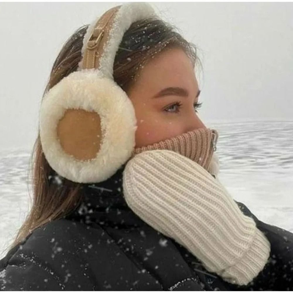 Ear Muff Foldable - 男性と女性のためのぬいぐるみイヤーマフ、折りたたみ式イヤーカバー、暖かいイヤーフラップ、屋外のコールドプロテクション、イヤーマフ、ファッション、冬