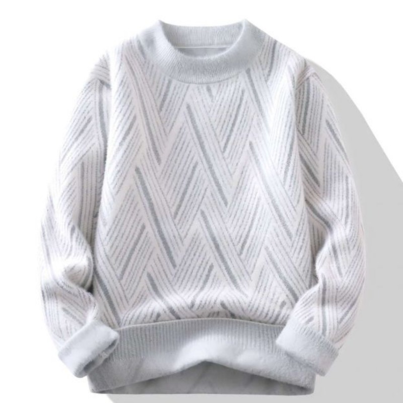 メンズストライプセーター,クルーネック,長袖,ランタン,幾何 - Winter Clothing Men Style のレビューと価格