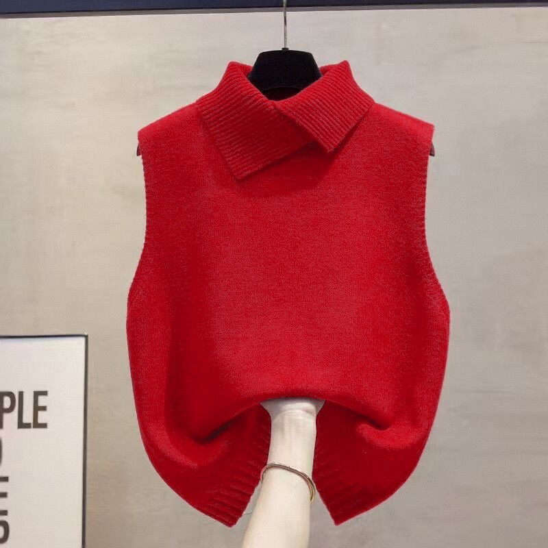 韓国の無地秋冬ラペルノースリーブ多用途カジュアルニットベスト - Winter Clothing Wholesale のレビューと価格
