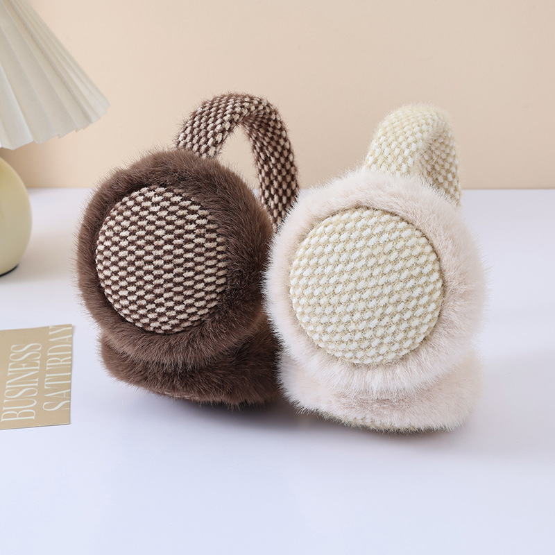 女性用、編み物で作られたふわふわのイヤーマフ。冬に暖かく耳を - Ear Muff Foldable のレビューと価格