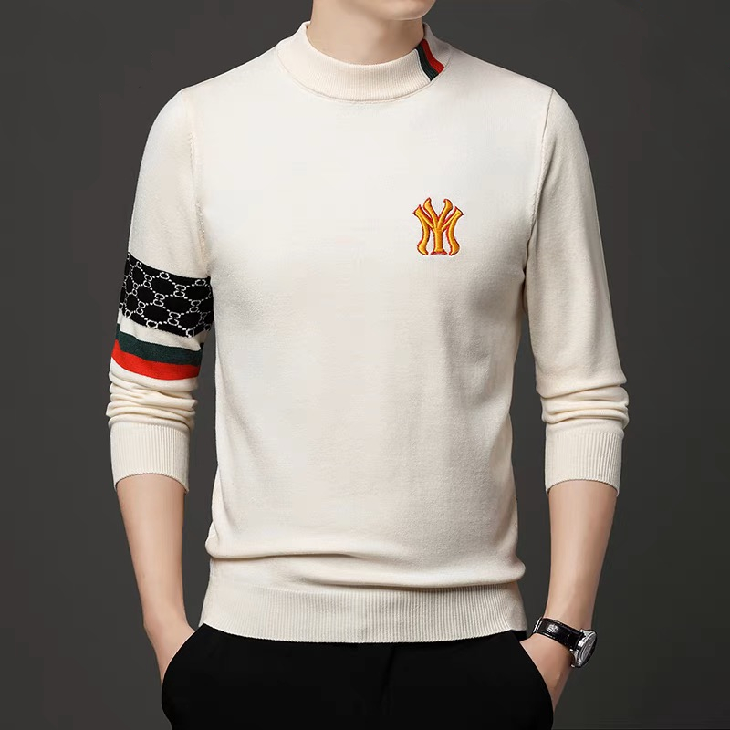 高級ラグジュアリーデザイナーズブランド刺繍セーター男前丸首カ - Winter Clothing Brand のレビューと価格