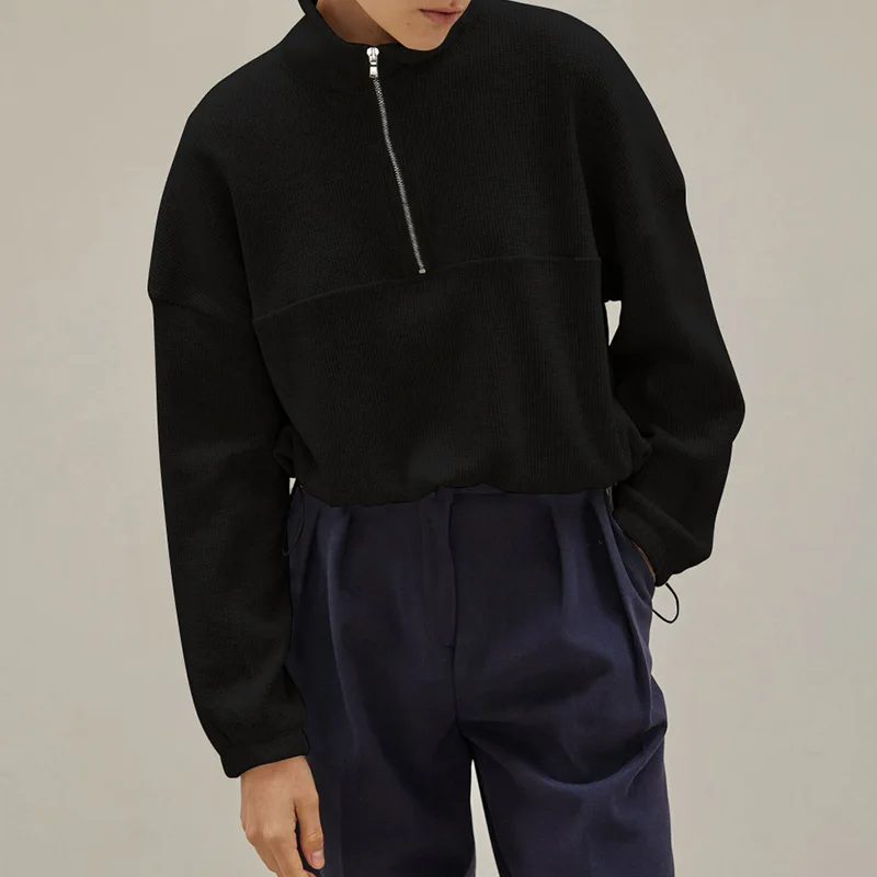 女性用コットンワッフルジップアップパーカー、ニット長袖トップ - Winter Clothing Aesthetic のレビューと価格