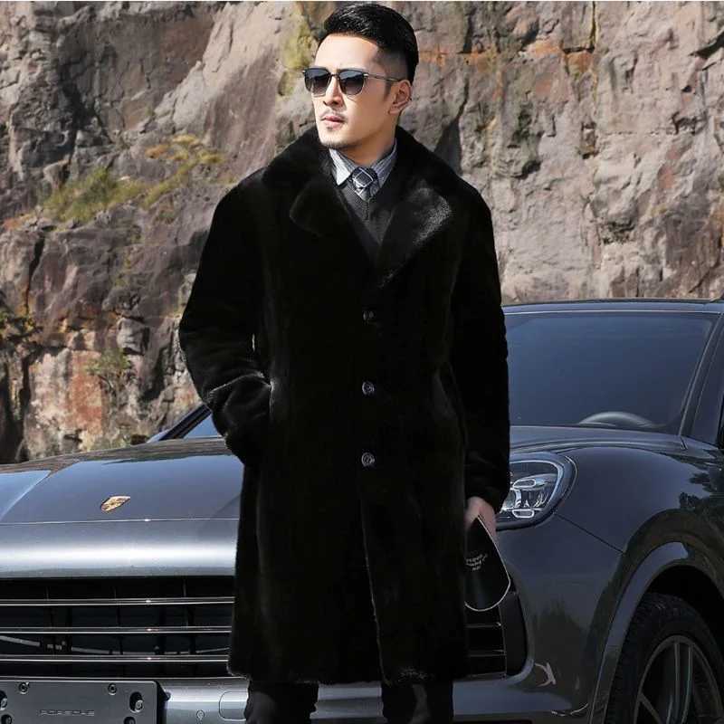 高級ブランド紳士服毛皮ジャケットミッドレングスフェイクファー - Winter Clothing Brand のレビューと価格