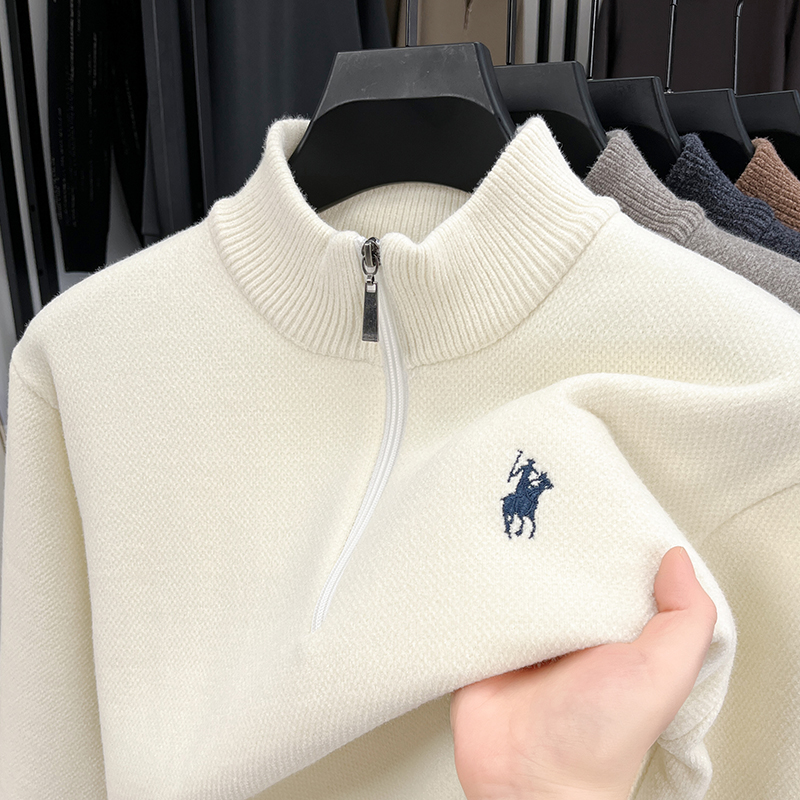 冬に重ね着できるメンズニットセーター、ハーフハイトジッパー、 - Winter Clothing Men Style のレビューと価格
