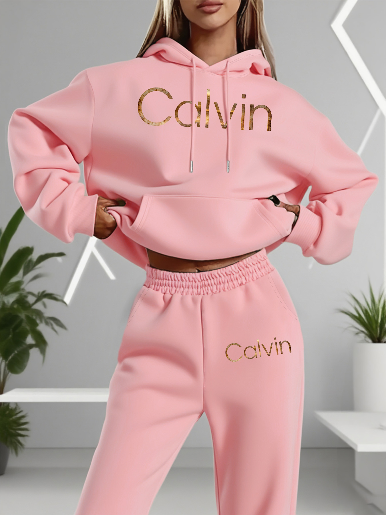 レディースファッションのプルオーバーとパンツのセット、プリン - Winter Clothes のレビューと価格