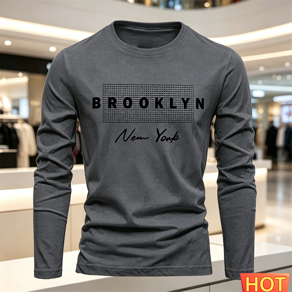 綿快適メンズカジュアル長袖 Tシャツ新しい秋冬多用途 Tシャ - Winter Clothing Men のレビューと価格