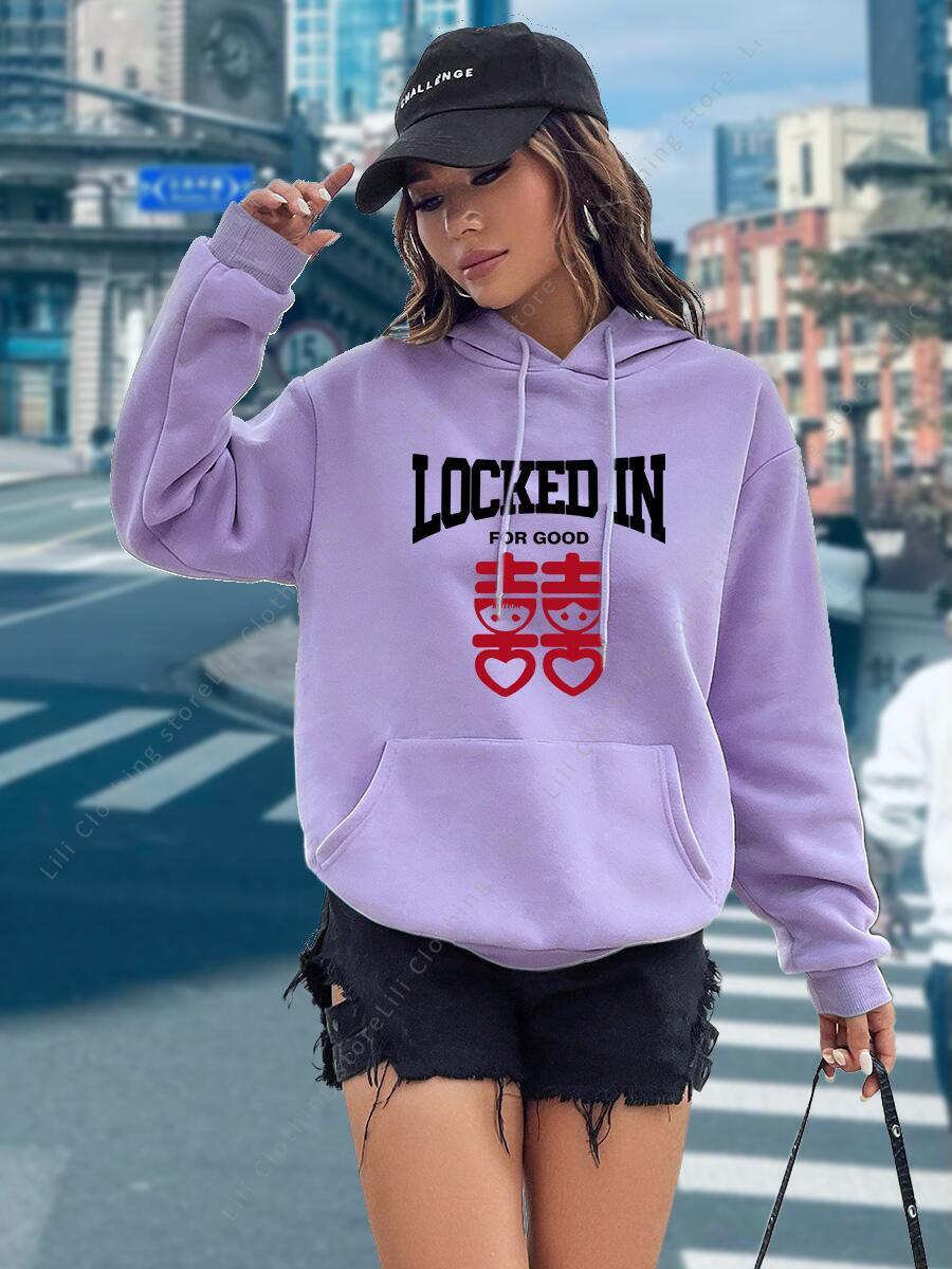 面白い文字プリントパーカー女性トップス 2026 新しいスウ - Winter Clothing Aesthetic のレビューと価格