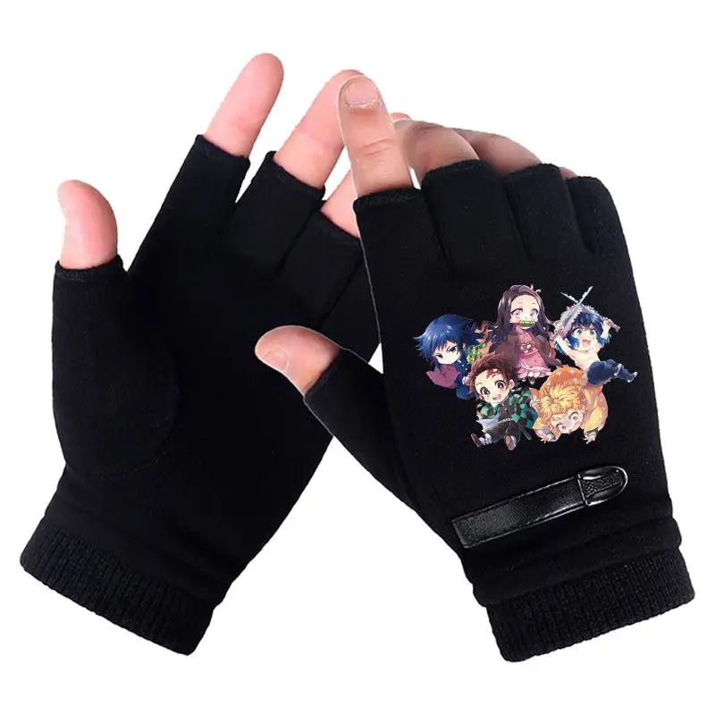 アニメデーモンスレイヤー学生ハーフフィンガーグローブ新しい冬 - Winter Clothing Girls のレビューと価格