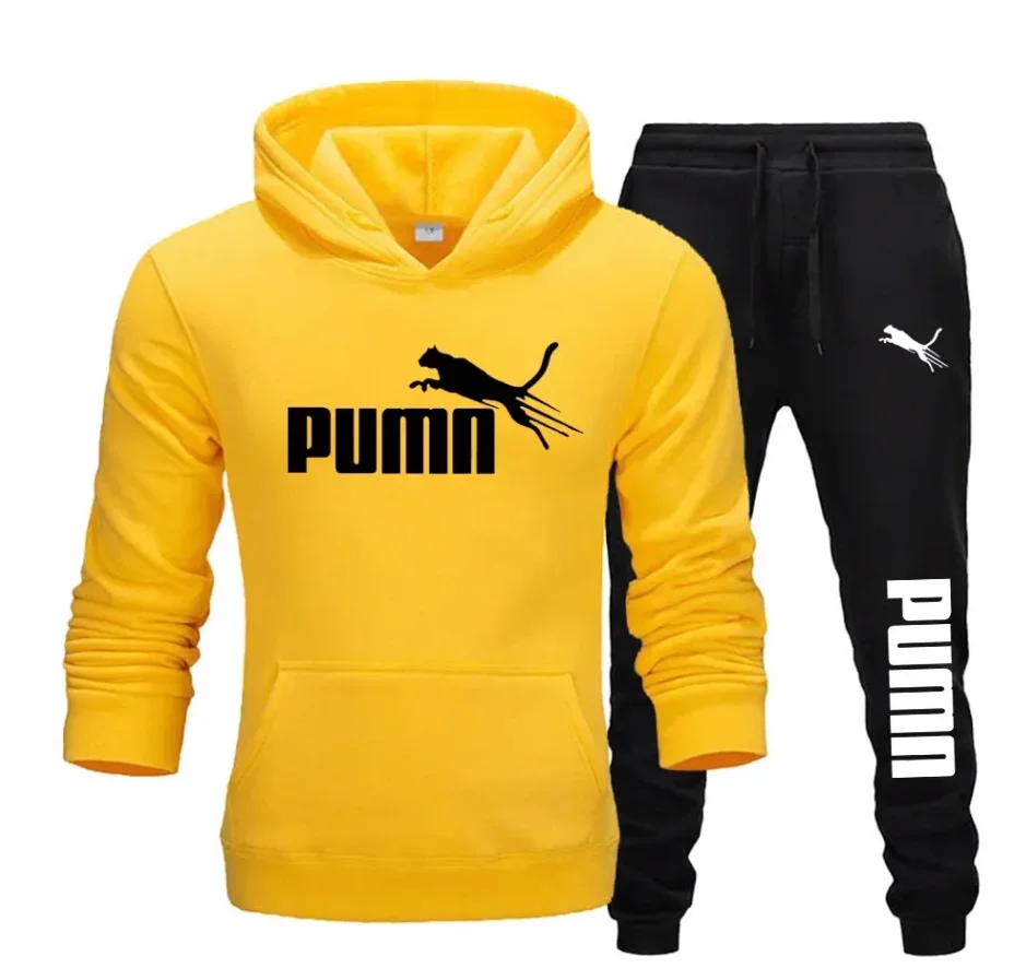 メンズ新作フード付きスウェットシャツ＋パンツの冬春セット - - Winter Clothing Men のレビューと価格