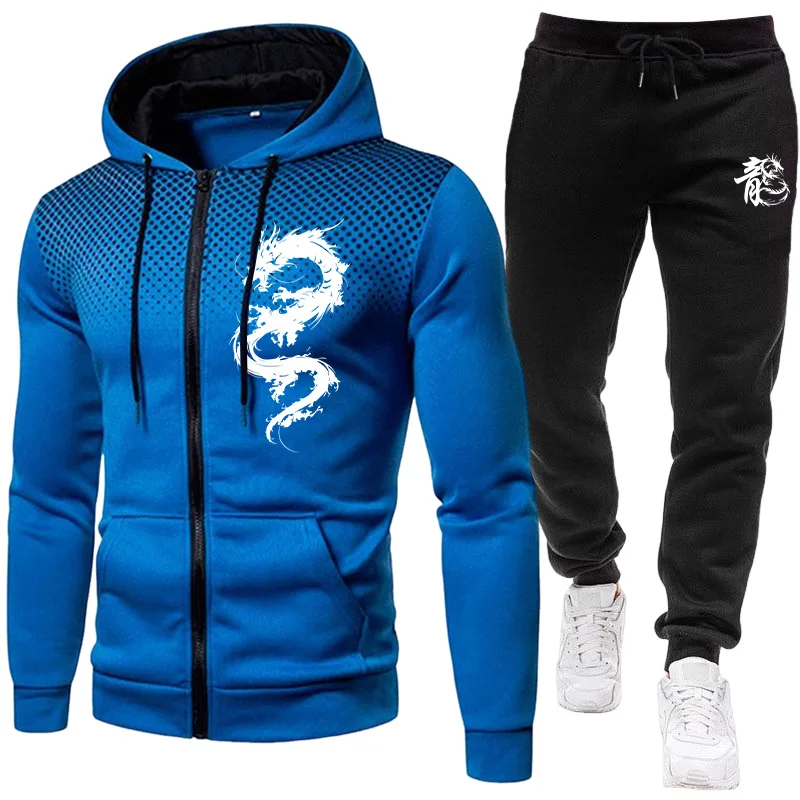 メンズパリドラゴン柄ファッションプリントセットアップ ツーピ - Winter Clothing Gear のレビューと価格