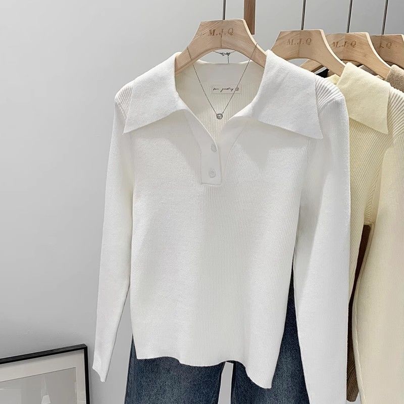 ポロ襟ニットセーター レディース プルオーバー カジュアル  - Winter Clothing Wholesale のレビューと価格