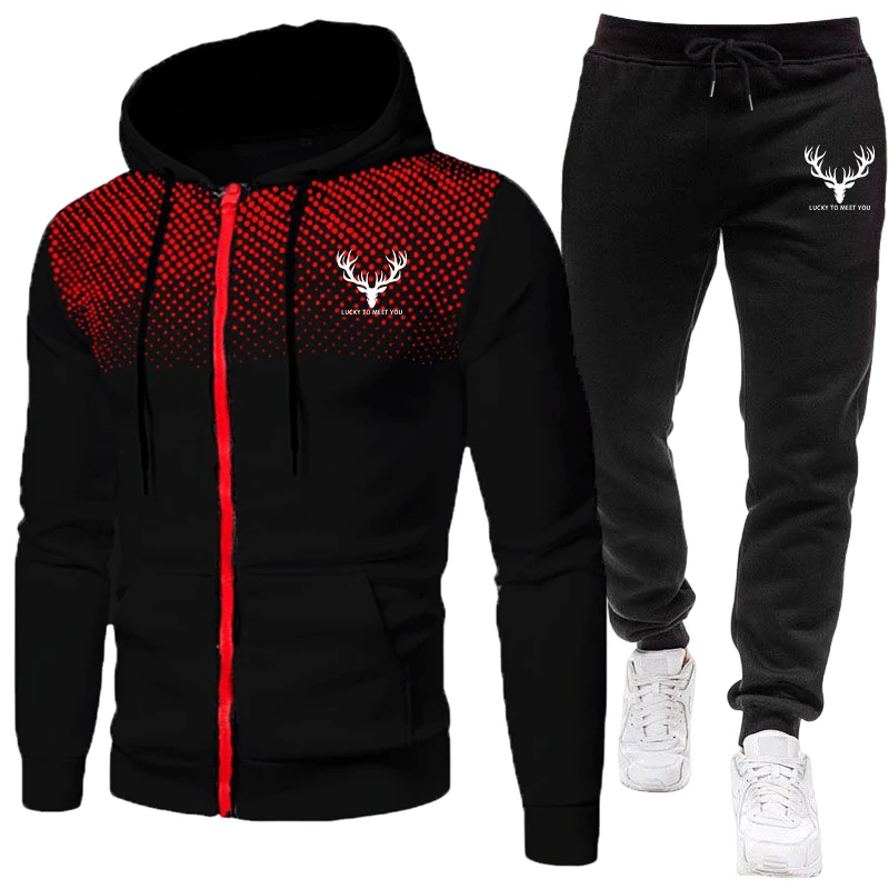 2026新作 メンズセット ジップアップパーカーと黒のスウェ - Winter Clothing Gear のレビューと価格