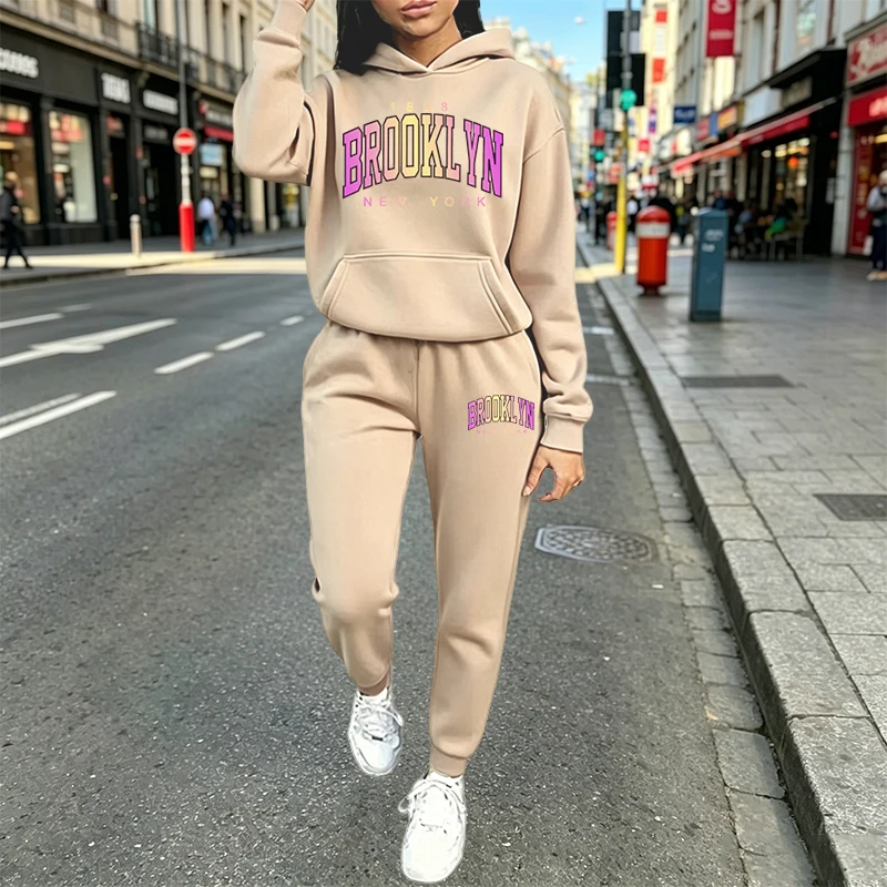 カジュアルな女性用プリントパーカー2点セット。普段使いやスポ - Winter Clothing Men のレビューと価格
