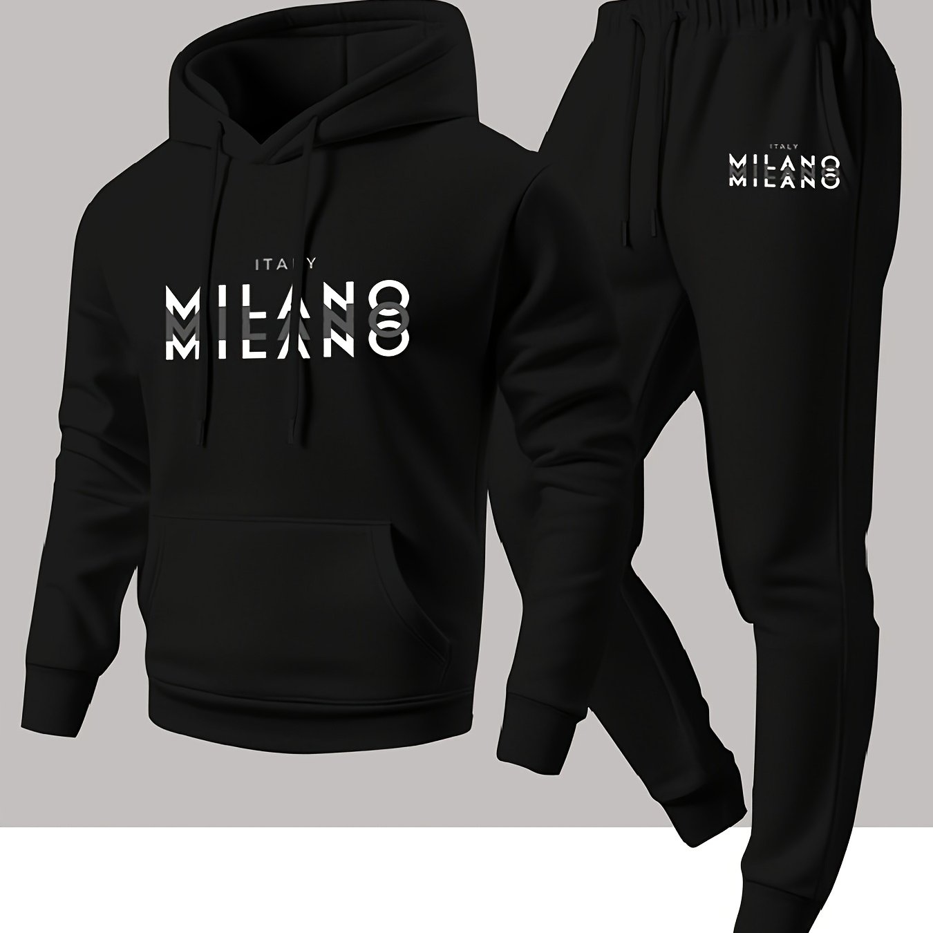 トレンディなメンズイタリアンミラノレターパターンフード付きス - Winter Clothing Gear のレビューと価格