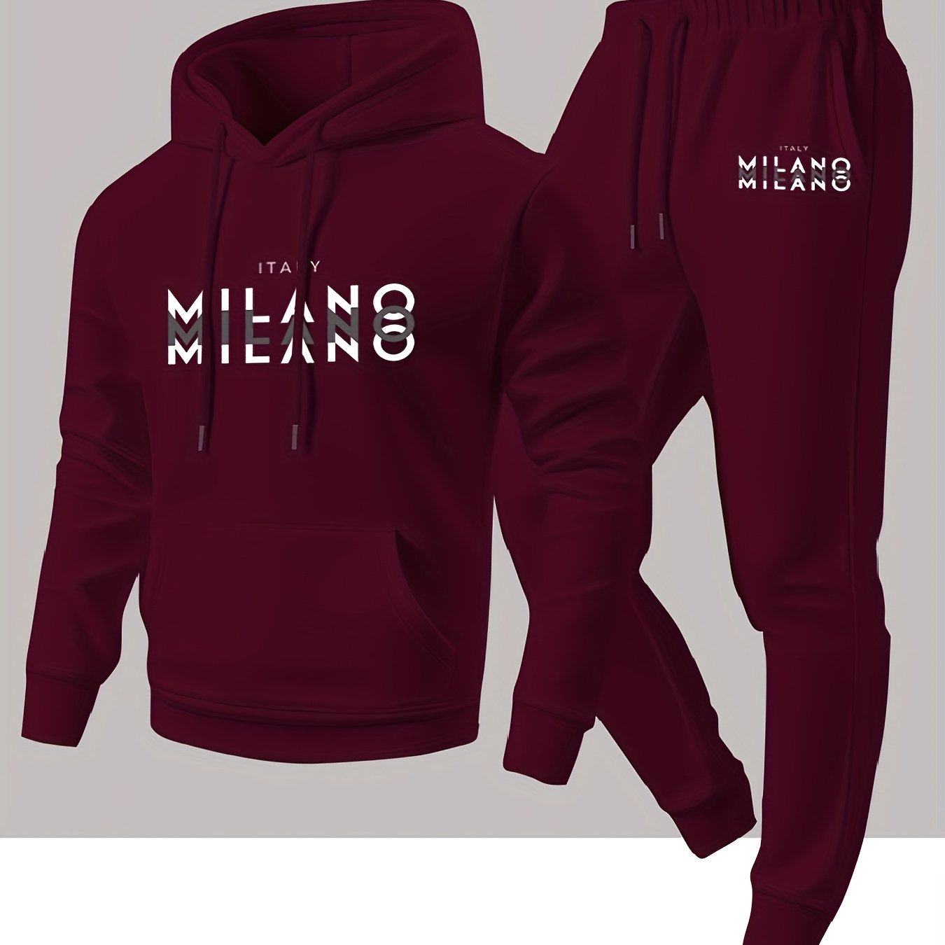トレンディなメンズイタリアンミラノレターパターンフード付きス - Winter Clothing Gear のレビューと価格