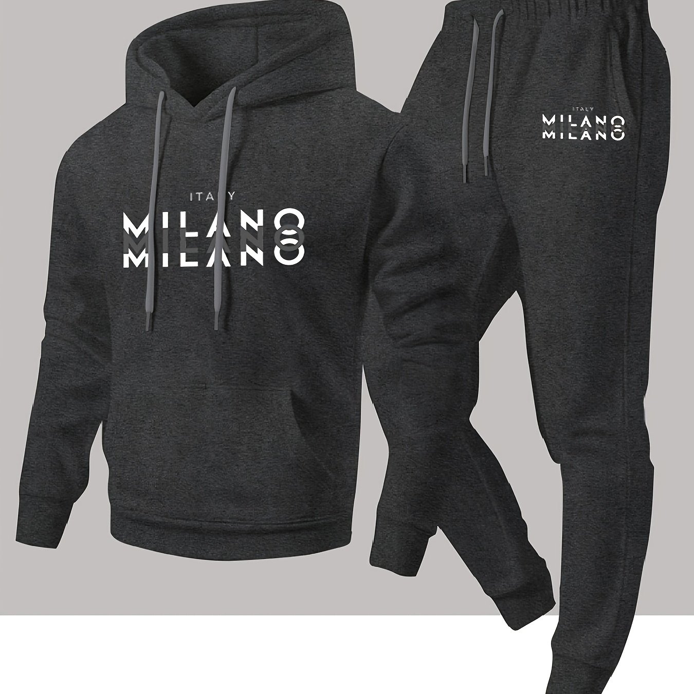 トレンディなメンズイタリアンミラノレターパターンフード付きス - Winter Clothing Gear のレビューと価格