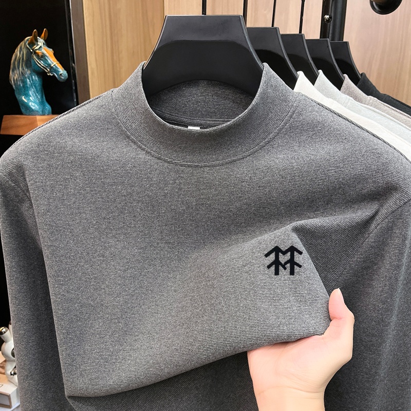 メンズ保温秋冬プリントTシャツ ファッション快適長袖Oネック - Winter Clothing Men のレビューと価格