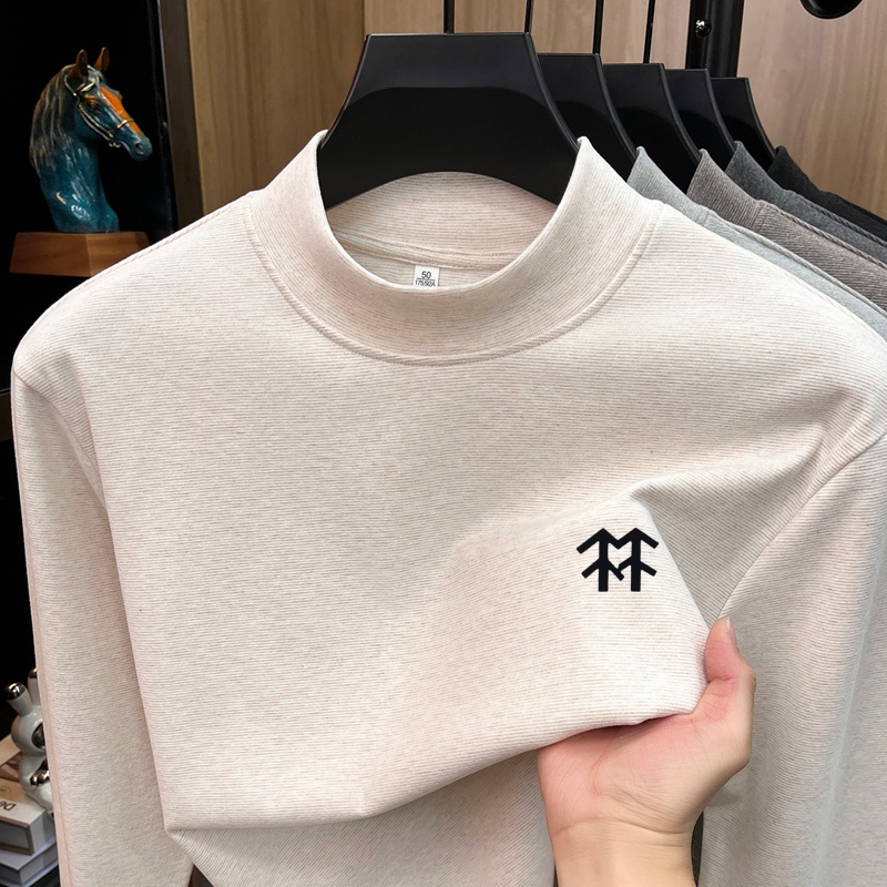 メンズ保温秋冬プリントTシャツ ファッション快適長袖Oネック - Winter Clothing Men のレビューと価格