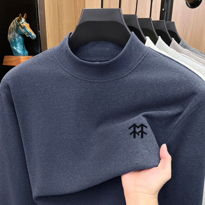メンズ保温秋冬プリントTシャツ ファッション快適長袖Oネック - Winter Clothing Men のレビューと価格