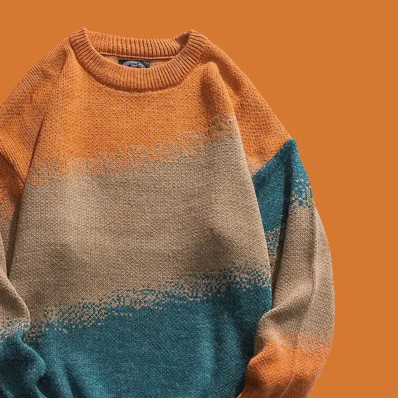 メンズラウンドネックセーター,グリーンタイ,プリントセーター - Winter Clothing Men Style のレビューと価格