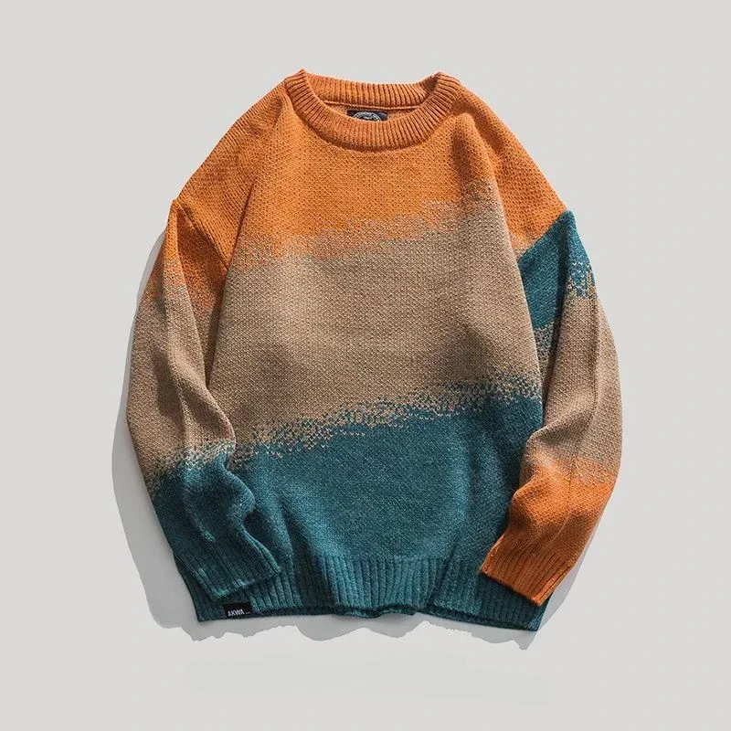 メンズラウンドネックセーター,グリーンタイ,プリントセーター - Winter Clothing Men Style のレビューと価格