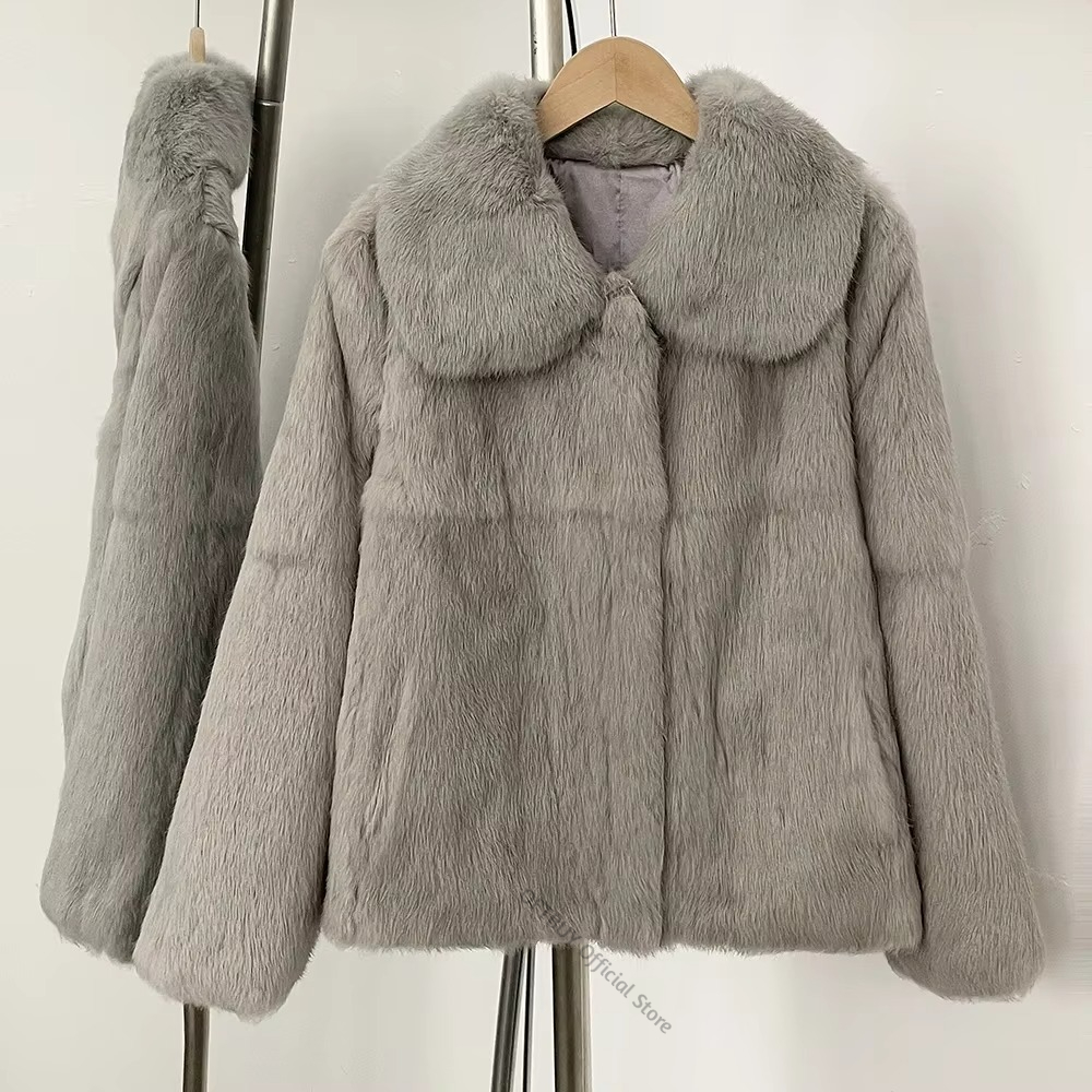 リアルファーのショート丈ジャケット、天然ラビットファー、秋冬 - Winter Clothing Wholesale のレビューと価格